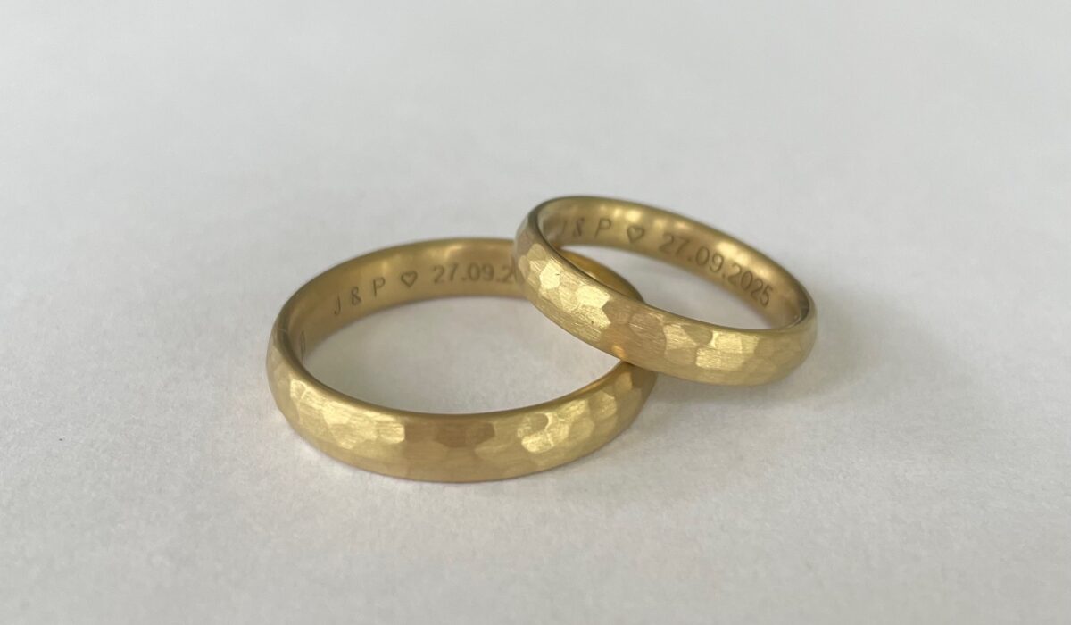 Eheringe 750Au, gehämmert